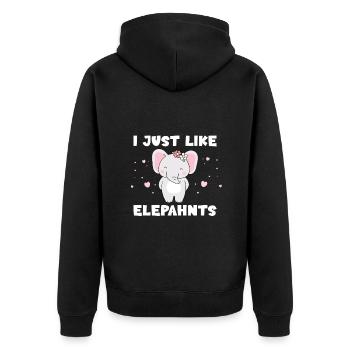 J’aime juste les éléphants - Veste à capuche bio Premium Unisexe - noir - Dos - Nico (187cm)