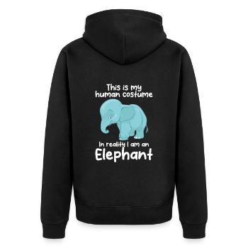 C’est mon éléphant en costume humain - Veste à capuche bio Premium Unisexe - noir - Dos - Nico (187cm)