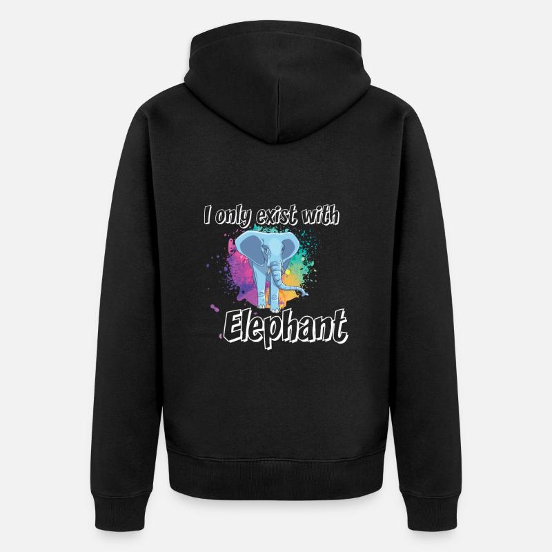 Je n’existe qu’avec l’éléphant - Veste à capuche bio Premium Unisexe - noir