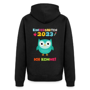 Kindergarten 2023 Ich Komme Jungen Kita Geschenk - Unisex Premium Bio Zip Hoodie - Schwarz - Hinten - Nico (187cm)