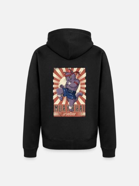 Muay Thai - Unisex Premium Organic Zip Hoodie - black