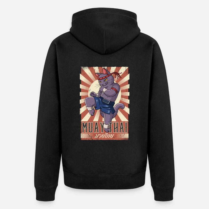 Muay Thaï - Veste à capuche bio Premium Unisexe - noir