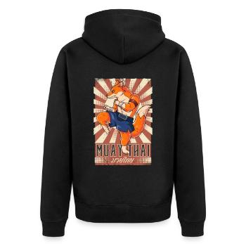 Muay Thaï - Veste à capuche bio Premium Unisexe - noir - Dos - Nico (187cm)