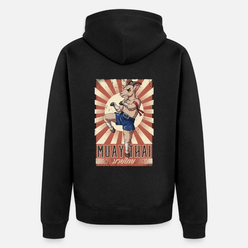 Muay Thai - Unisex Premium Bio Zip Hoodie - Schwarz