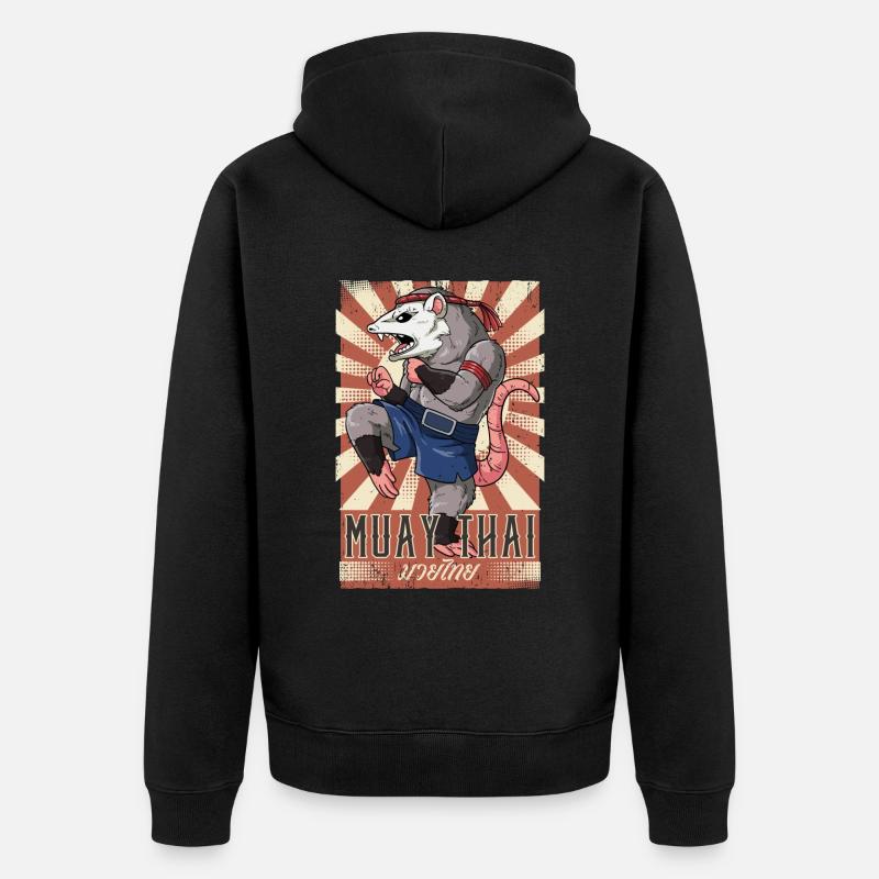 Muay Thai - Unisex Premium Bio Zip Hoodie - Schwarz