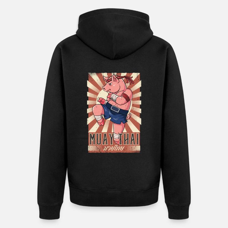 Muay Thaï - Veste à capuche bio Premium Unisexe - noir