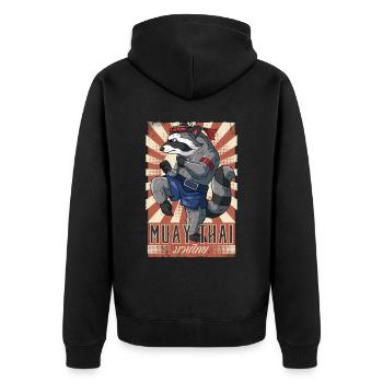Muay Thaï - Veste à capuche bio Premium Unisexe - noir - Dos - Nico (187cm)