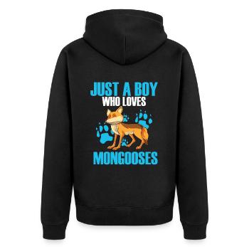 Mongoose mongoose - Unisex Premium Organic Zip Hoodie - black - Back - Nico (187cm)