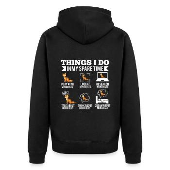 Mongoose mongoose - Unisex Premium Organic Zip Hoodie - black - Back - Nico (187cm)