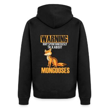 Mongoose mongoose - Unisex Premium Organic Zip Hoodie - black - Back - Nico (187cm)
