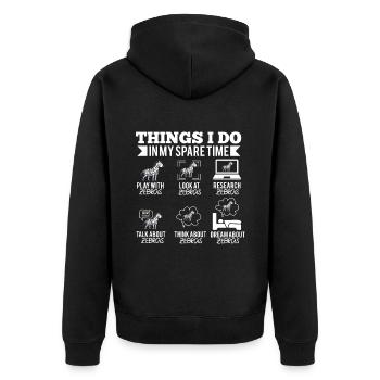 Zebra - Unisex Premium Organic Zip Hoodie - black - Back - Nico (187cm)
