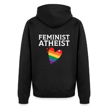 Atheism Anti-Religion Agnostic Freethinker Atheist - Unisex Premium Organic Zip Hoodie - black - Back - Nico (187cm)