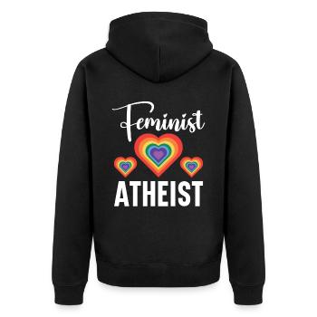 Atheism Anti-Religion Agnostic Freethinker Atheist - Unisex Premium Organic Zip Hoodie - black - Back - Nico (187cm)