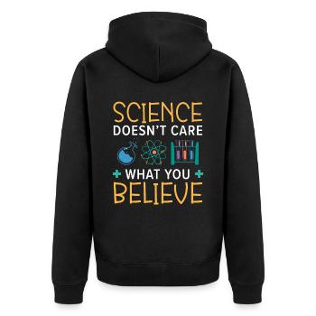Atheism Anti-Religion Agnostic Freethinker Atheist - Unisex Premium Organic Zip Hoodie - black - Back - Nico (187cm)
