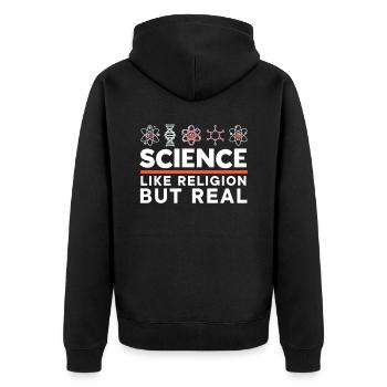 Atheism Anti-Religion Agnostic Freethinker Atheist - Unisex Premium Organic Zip Hoodie - black - Back - Nico (187cm)