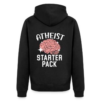 Atheism Anti-Religion Agnostic Freethinker Atheist - Unisex Premium Organic Zip Hoodie - black - Back - Nico (187cm)