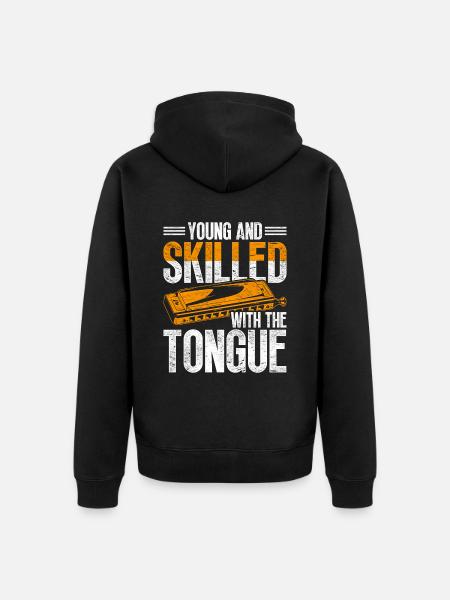Harmonica harmonica player - Unisex Premium Organic Zip Hoodie - black