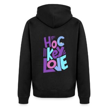 Field Hockey Indoor Hockey Hockey Girl - Unisex Premium Organic Zip Hoodie - black - Back - Nico (187cm)