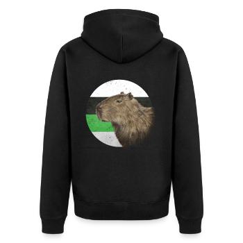 Demiromantic Pride Flag Capybara Sublte LGBTQ - Veste à capuche bio Premium Unisexe - noir - Dos - Nico (187cm)