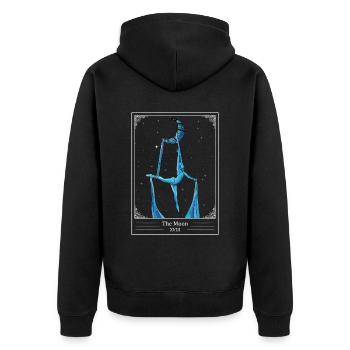 Aérien Soie Acrobate Aérien Carte de Tarot La Lune - Veste à capuche bio Premium Unisexe - noir - Dos - Nico (187cm)