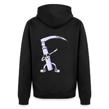 Anästhesist Anästhesiologie Tupfen - Unisex Premium Bio Zip Hoodie - Schwarz - Hinten - Nico (187cm)