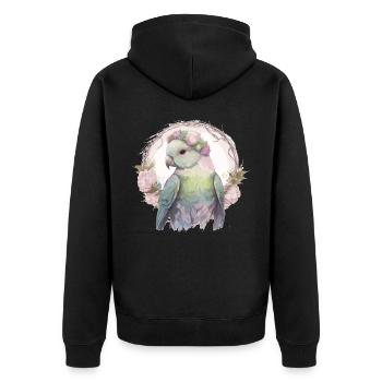 Aquarelle Moine Couronne Couronne Perruche Quaker Parro - Veste à capuche bio Premium Unisexe - noir - Dos - Nico (187cm)