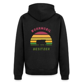 Wohnmobil Wohnmobilbesitzer Camping Camper Idee - Unisex Premium Bio Zip Hoodie - Schwarz - Hinten - Nico (187cm)