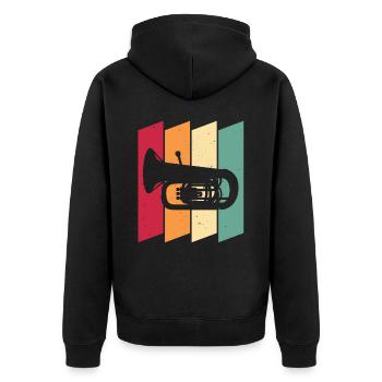 Fanfare Procession Tuba - Unisex Premium Organic Zip Hoodie - black - Back - Nico (187cm)