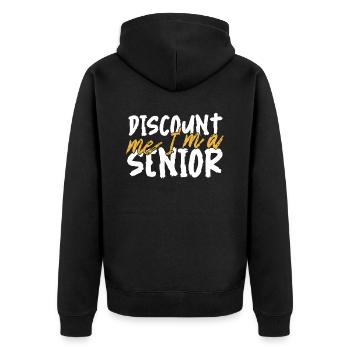 Rentner Rente Senior - Unisex Premium Bio Zip Hoodie - Schwarz - Hinten - Nico (187cm)