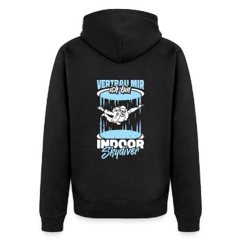 Indoor Skydiving Funny - Unisex Premium Organic Zip Hoodie - black - Back - Nico (187cm)