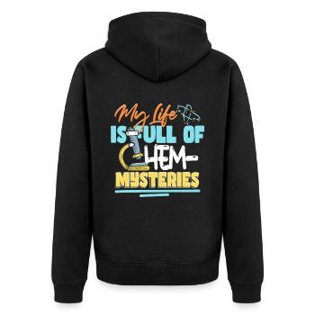 Ma vie est pleine de mystères chimiques - Veste à capuche bio Premium Unisexe - noir - Dos - Nico (187cm)
