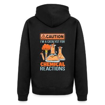 Je suis un catalyseur pour les réactions chimiques - Veste à capuche bio Premium Unisexe - noir - Dos - Nico (187cm)