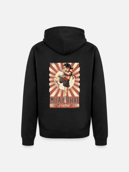 Muay Thai - Unisex Premium Organic Zip Hoodie - black
