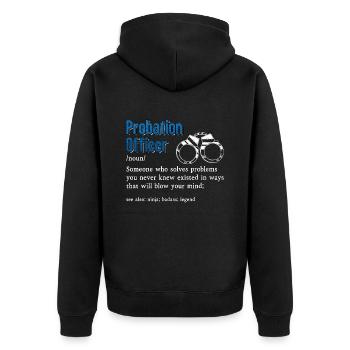 Agent de probation quelqu’un qui applique la loi - Veste à capuche bio Premium Unisexe - noir - Dos - Nico (187cm)