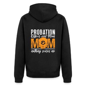 Probation Officer And Mom Police Parole Officer - Unisex Premium Bio Zip Hoodie - Schwarz - Hinten - Nico (187cm)