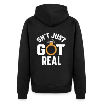 Braut und Bräutigam Hochzeitstag Hochzeit Frisch Verheiratet - Unisex Premium Bio Zip Hoodie - Schwarz - Hinten - Nico (187cm)