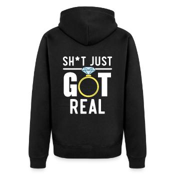 Braut und Bräutigam Hochzeitstag Hochzeit Frisch Verheiratet - Unisex Premium Bio Zip Hoodie - Schwarz - Hinten - Nico (187cm)