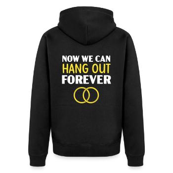 Braut und Bräutigam Hochzeitstag Hochzeit Frisch Verheiratet - Unisex Premium Bio Zip Hoodie - Schwarz - Hinten - Nico (187cm)