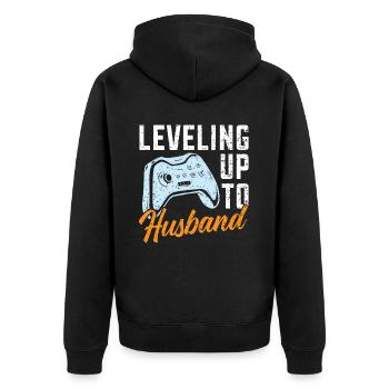 Braut und Bräutigam Hochzeitstag Hochzeit Frisch Verheiratet - Unisex Premium Bio Zip Hoodie - Schwarz - Hinten - Nico (187cm)
