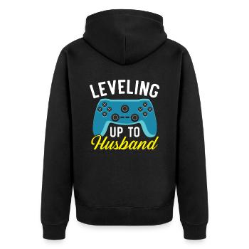 Braut und Bräutigam Hochzeitstag Hochzeit Frisch Verheiratet - Unisex Premium Bio Zip Hoodie - Schwarz - Hinten - Nico (187cm)