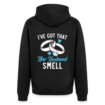 Braut und Bräutigam Hochzeitstag Hochzeit Frisch Verheiratet - Unisex Premium Bio Zip Hoodie - Schwarz - Hinten - Nico (187cm)