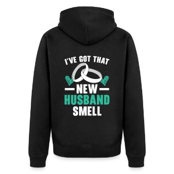 Braut und Bräutigam Hochzeitstag Hochzeit Frisch Verheiratet - Unisex Premium Bio Zip Hoodie - Schwarz - Hinten - Nico (187cm)