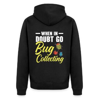 Bug Catcher Bug Expert Insect Lover Entomology - Unisex Premium Organic Zip Hoodie - black - Back - Nico (187cm)