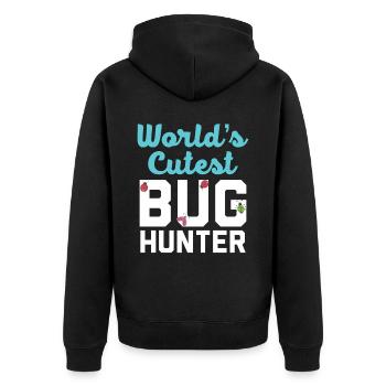 Bug Catcher Bug Expert Insect Lover Entomology - Unisex Premium Organic Zip Hoodie - black - Back - Nico (187cm)