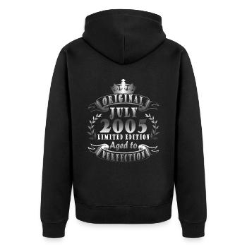 Date de naissance : Juillet 2005 - Edition Limitée Rétro - Veste à capuche bio Premium Unisexe - noir - Dos - Nico (187cm)