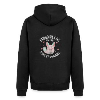 Chinchilla rongeur animal de compagnie rongeur cadeau - Veste à capuche bio Premium Unisexe - noir - Dos - Nico (187cm)