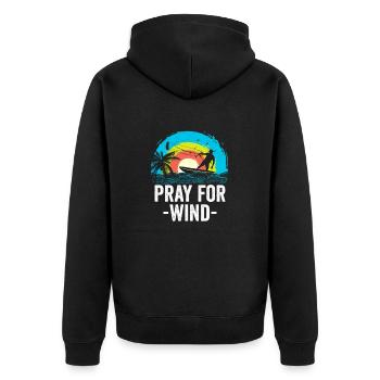 Kitesurfen Vintage Kiteboarder Retro Kitesurfer - Unisex Premium Bio Zip Hoodie - Schwarz - Hinten - Nico (187cm)