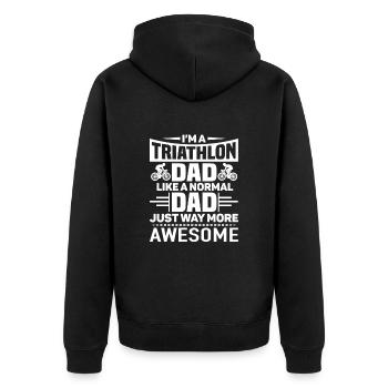 Triathlon Triathlete Swimming Running Cycling - Unisex Premium Organic Zip Hoodie - black - Back - Nico (187cm)