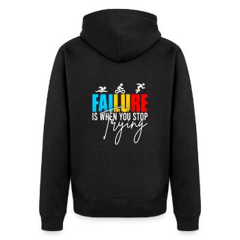Triathlon Triathlete Swimming Running Cycling - Unisex Premium Organic Zip Hoodie - black - Back - Nico (187cm)