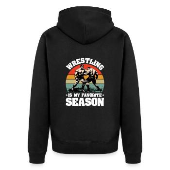 Wrestling Männer Frauen Kinder Wrestler Wrestling - Unisex Premium Bio Zip Hoodie - Schwarz - Hinten - Nico (187cm)